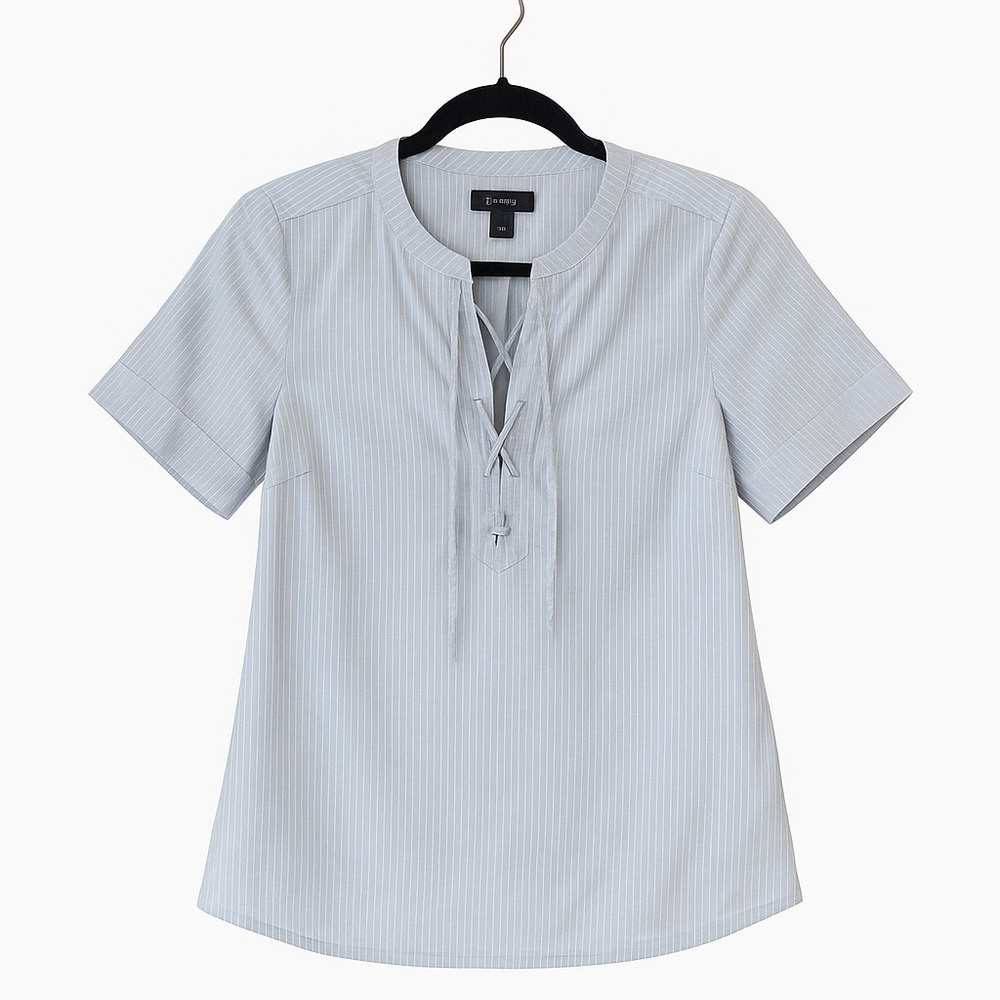 J. Crew Blue and White Striped Blouse 100% Cotton